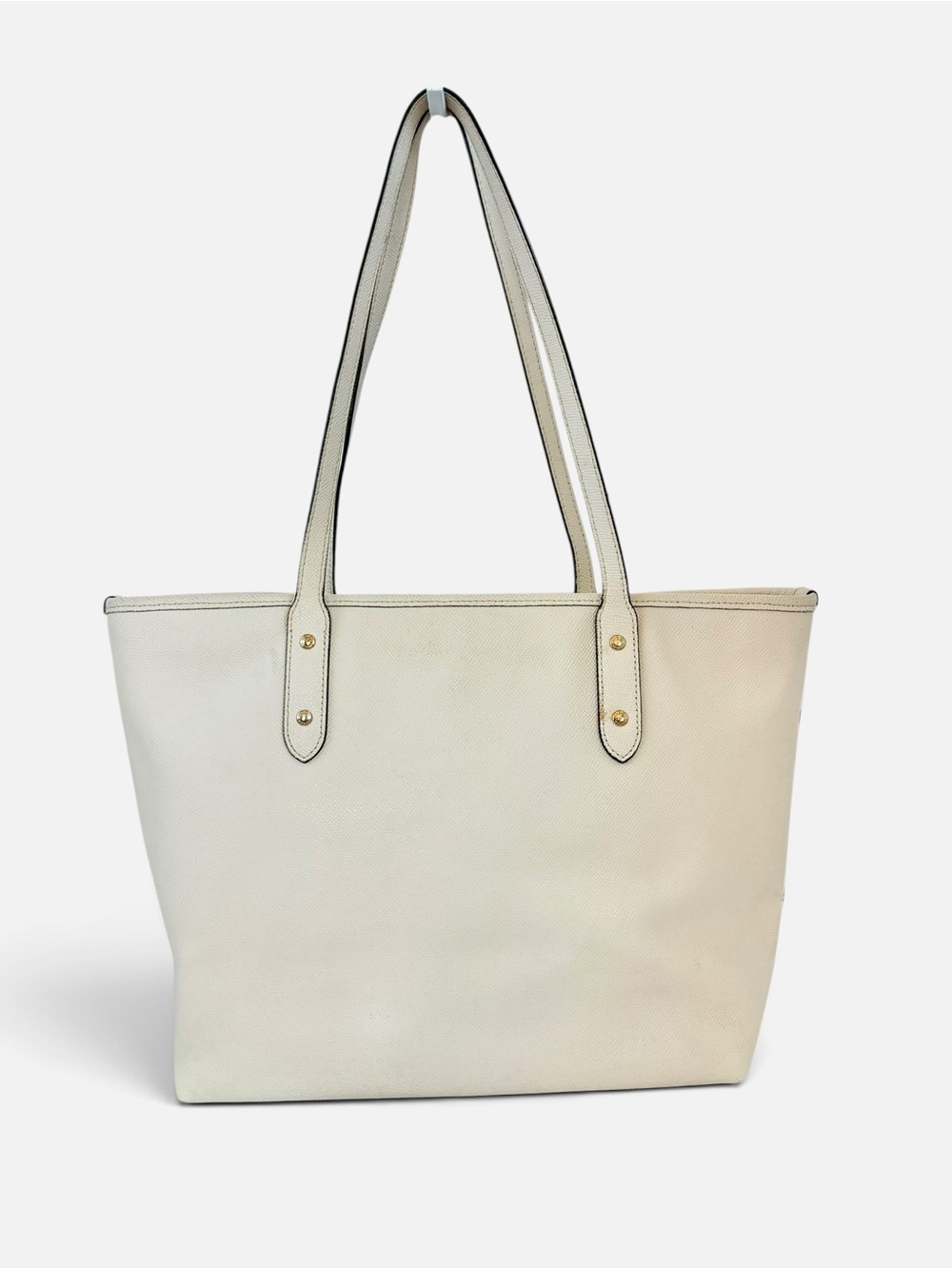 Coach Ivory Leather Tote with Yellow Charm - Picture 3 of 11